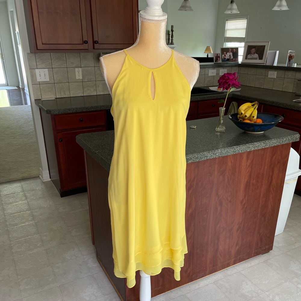 Sheragano Yellow Dress - Tiered bottom Size 10